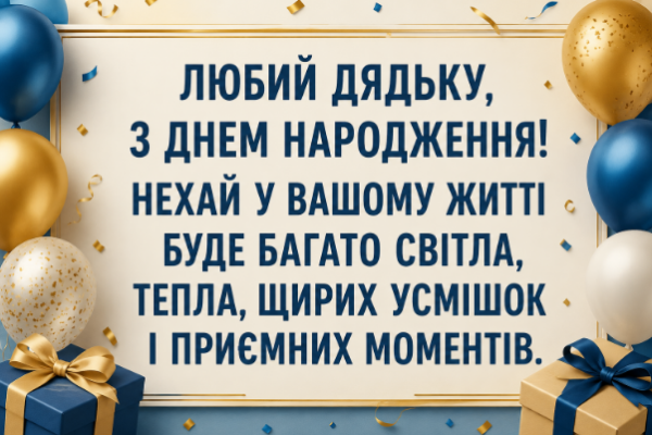 привітання з днем народження дядьку відкритка