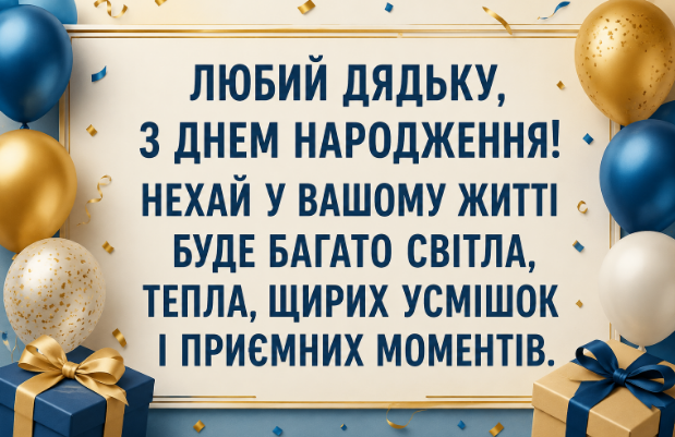 привітання з днем народження дядьку відкритка