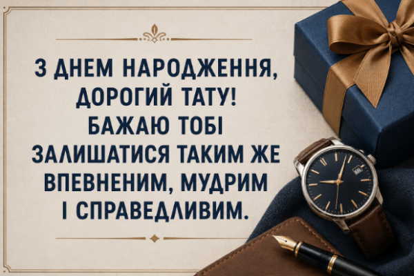 Зворушливі привітання з днем народження батьку відкритка