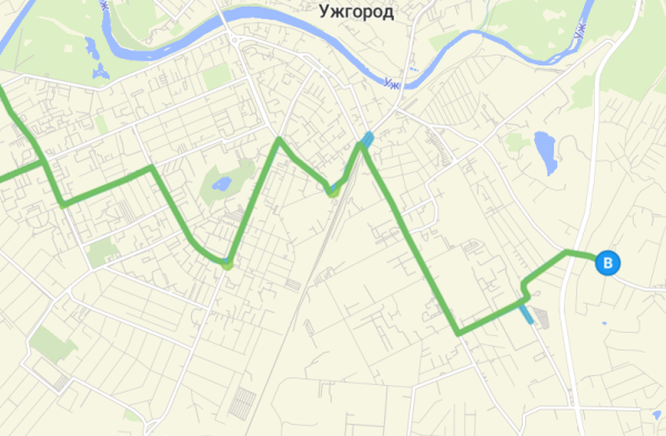 10 маршрутка Ужгород маршрут