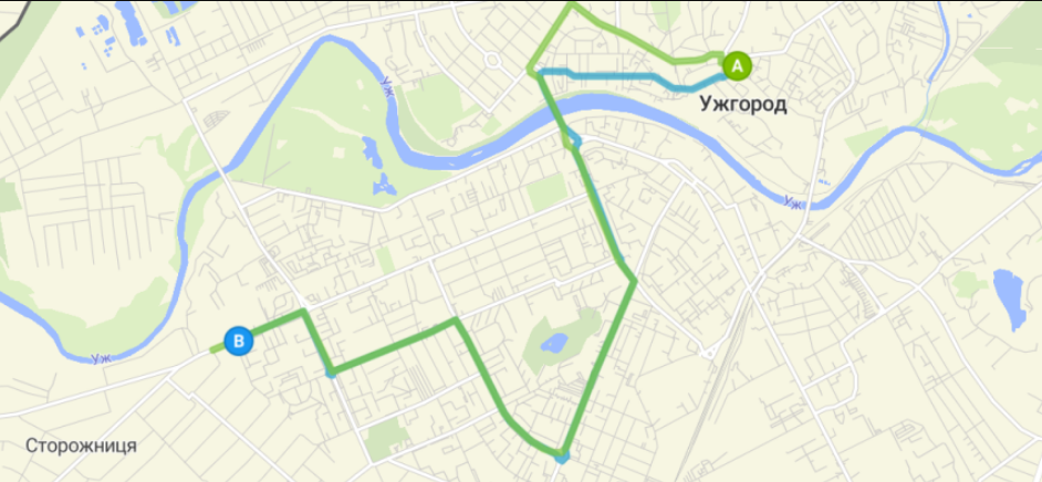 14 маршрутка Ужгород маршрут