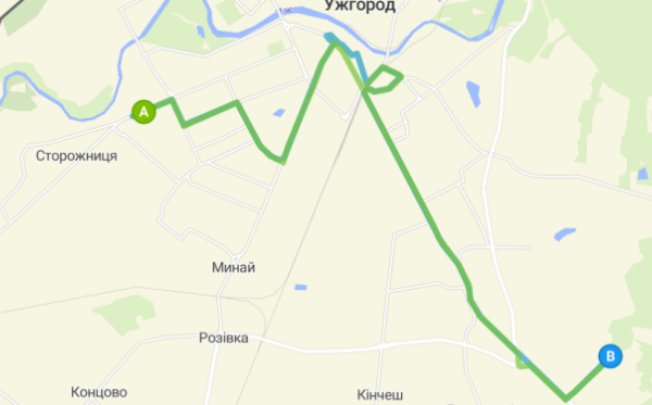 156 автобус Ужгород маршрут