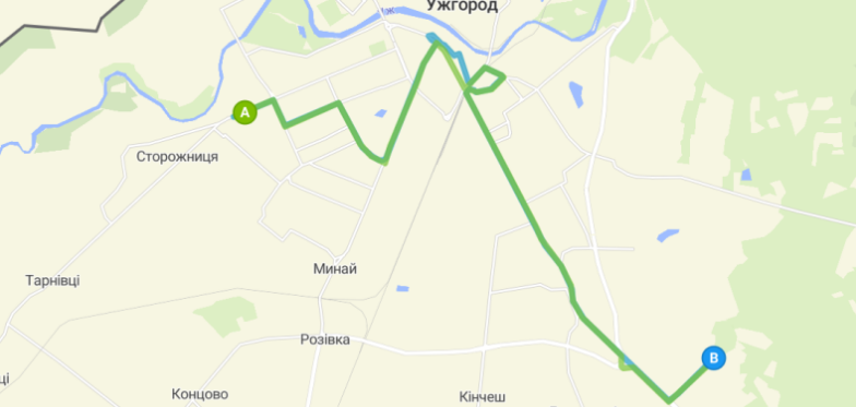 156 автобус Ужгород маршрут