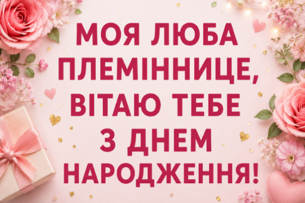 привітання з днем народження племінниці відкритка