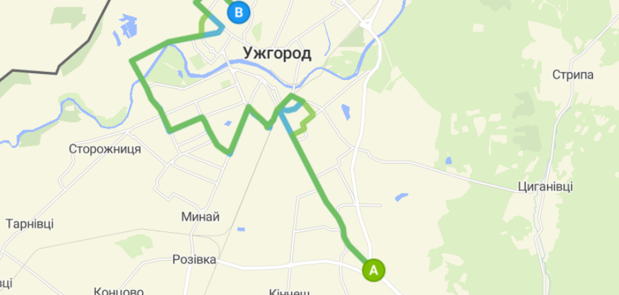 24 автобус Ужгород маршрут