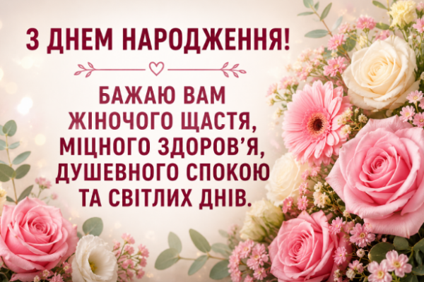 привітання з днем народження жінці картинка