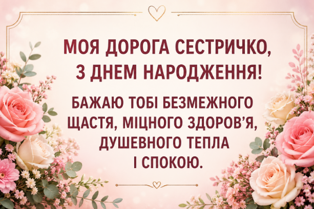 Зворушливі привітання з днем народження сестрі своїми словами українською