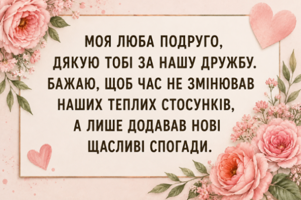 Зворушливі привітання з днем народження подрузі