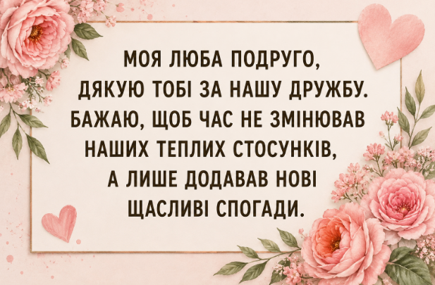 Зворушливі привітання з днем народження подрузі