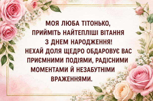 Зворушливі привітання з днем народження тітці відкритка