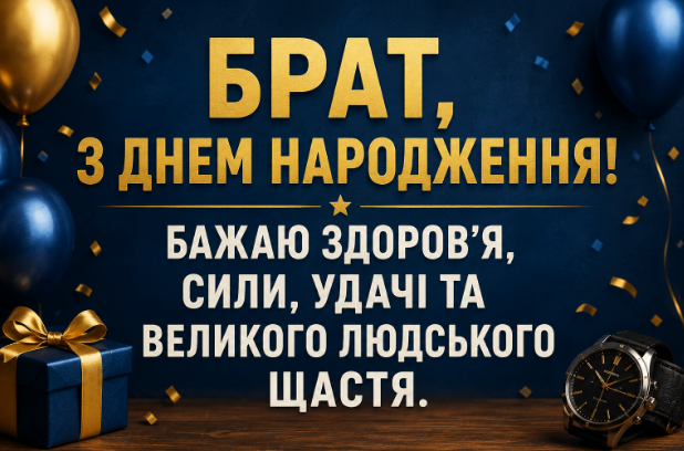 привітання з днем народження брату картинка