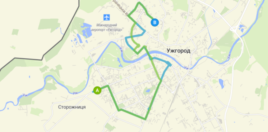 38 автобус Ужгород маршрут