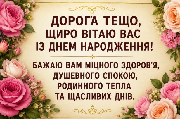 Зворушливі привітання з днем народження тещі картинка