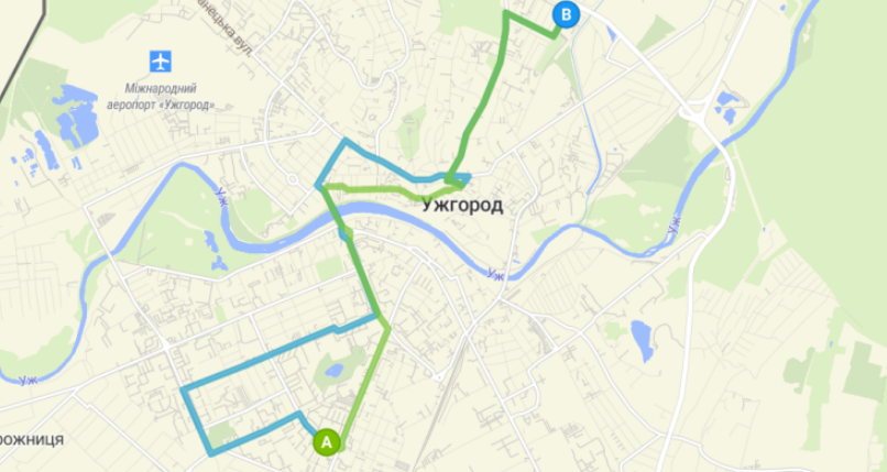 7 маршрутка Ужгород маршрут