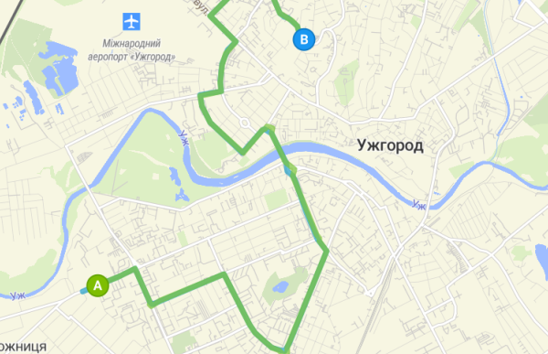 8 маршрутка Ужгород маршрут