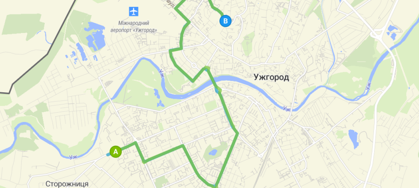 8 маршрутка Ужгород маршрут