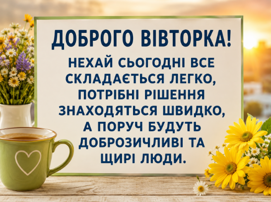 Привітання з вівторком