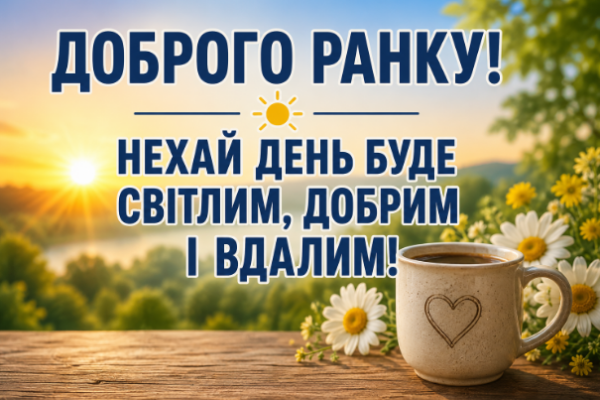Побажання доброго ранку відкритка
