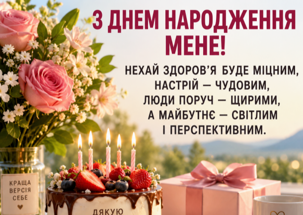 З днем народження мене відкритка